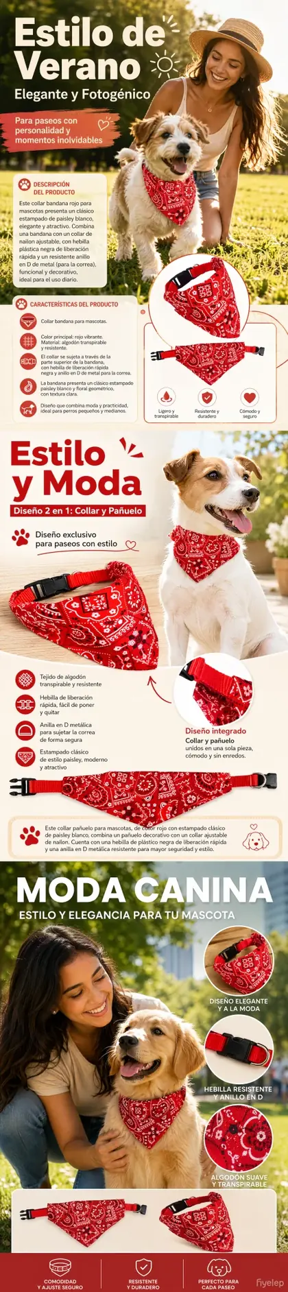 Pet bandana collar product overview