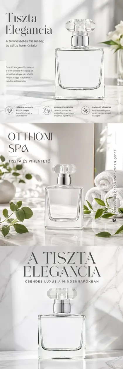 Minimal square clear-glass perfume bottle