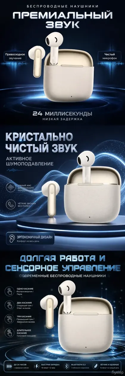 Leather-finish noise-canceling Bluetooth earbuds
